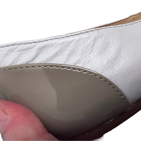 C. Wonder Tan Cream Leather Patent Ballet Flats Horse Bit Cap Toe Two-tone 7.5 - Picture 13 of 15